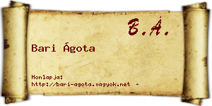 Bari Ágota névjegykártya